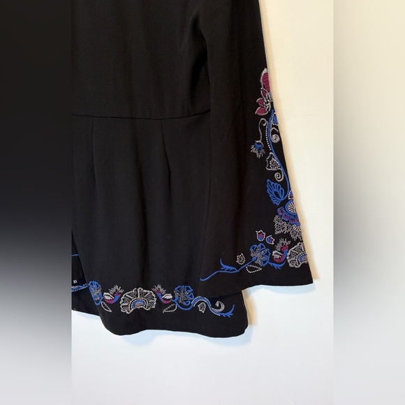 Free People Holiday Folk Black Mini Dress , sz : 4 - Picture 9 of 13